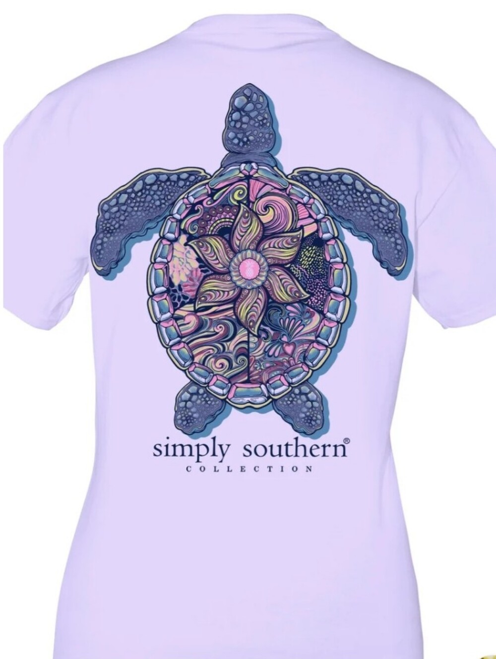 Simply Southern Turtle Tracker Mandela Track Pattern Short Sleeve Shirt, NWT
